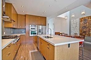 Teak and quartz kitchen